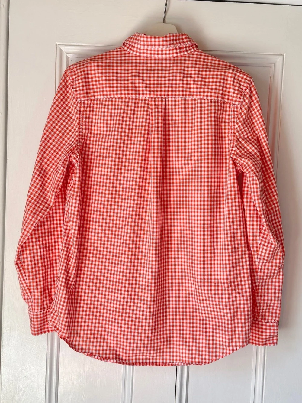 Ralph Lauren Boys Button Down Shirt Orange Gingham Check Sz XL 18-20 Pony Logo